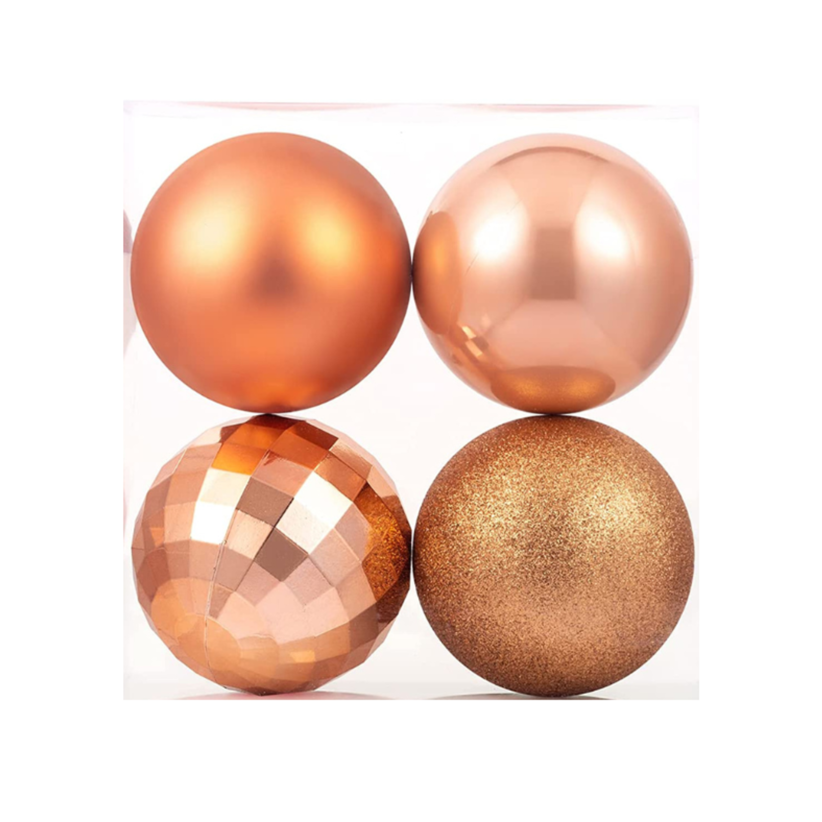 XmasExp Christmas Ball Ornaments - Champagne, 4.0" (4pcs)
