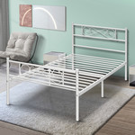 KingSo Metal Platform Bed Frame - Twin - White