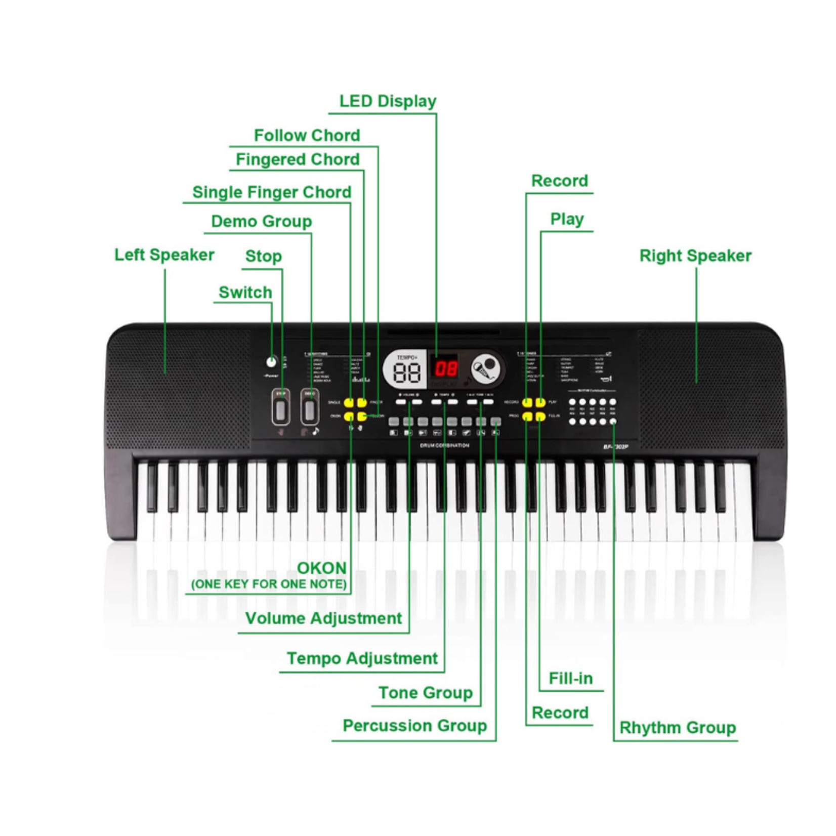 M Sanmersen Electronic Keyboard 61 Keys