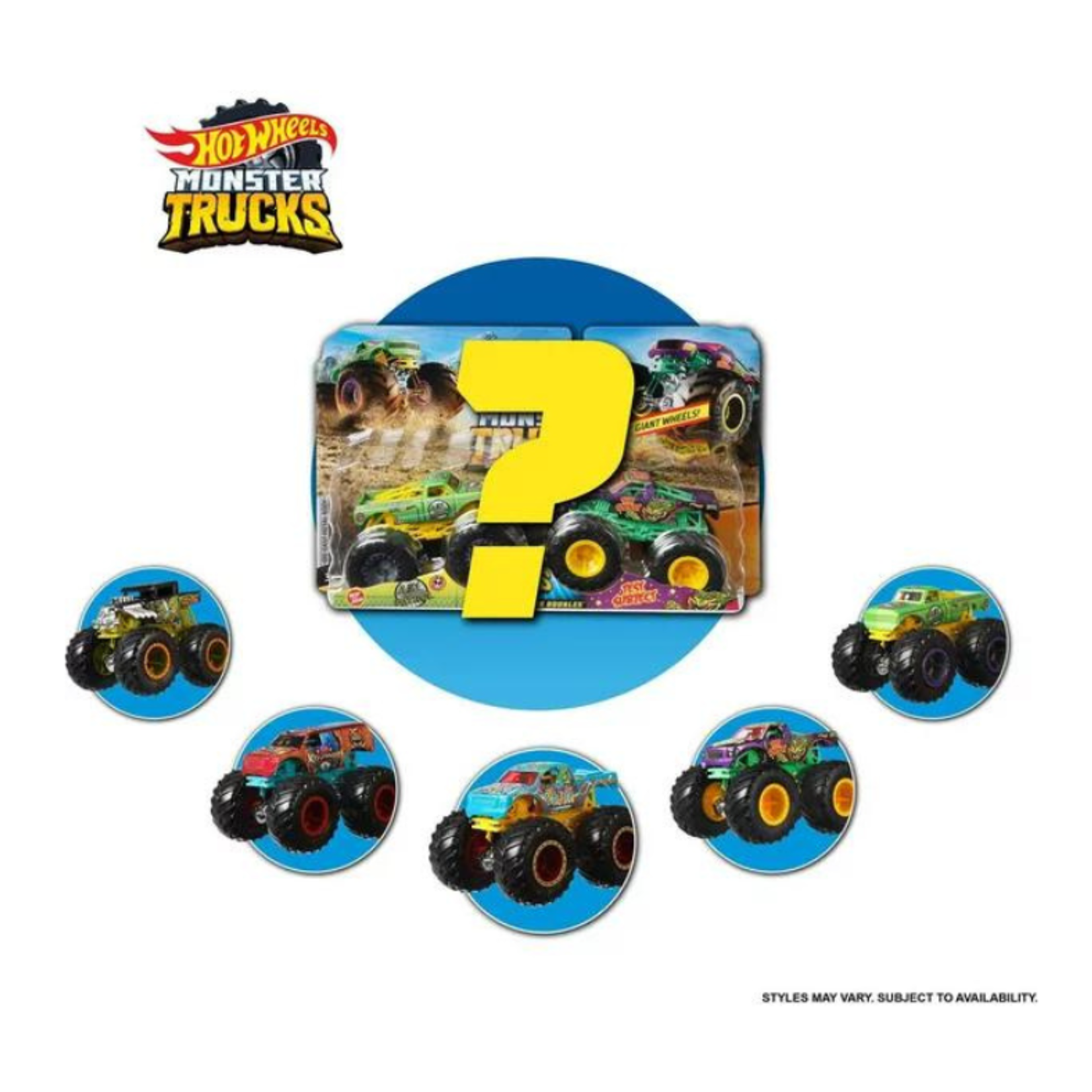 Hot Wheels Monster Trucks 1:64 Scale Demolition Doubles 2-Packs With 2  Vehicles