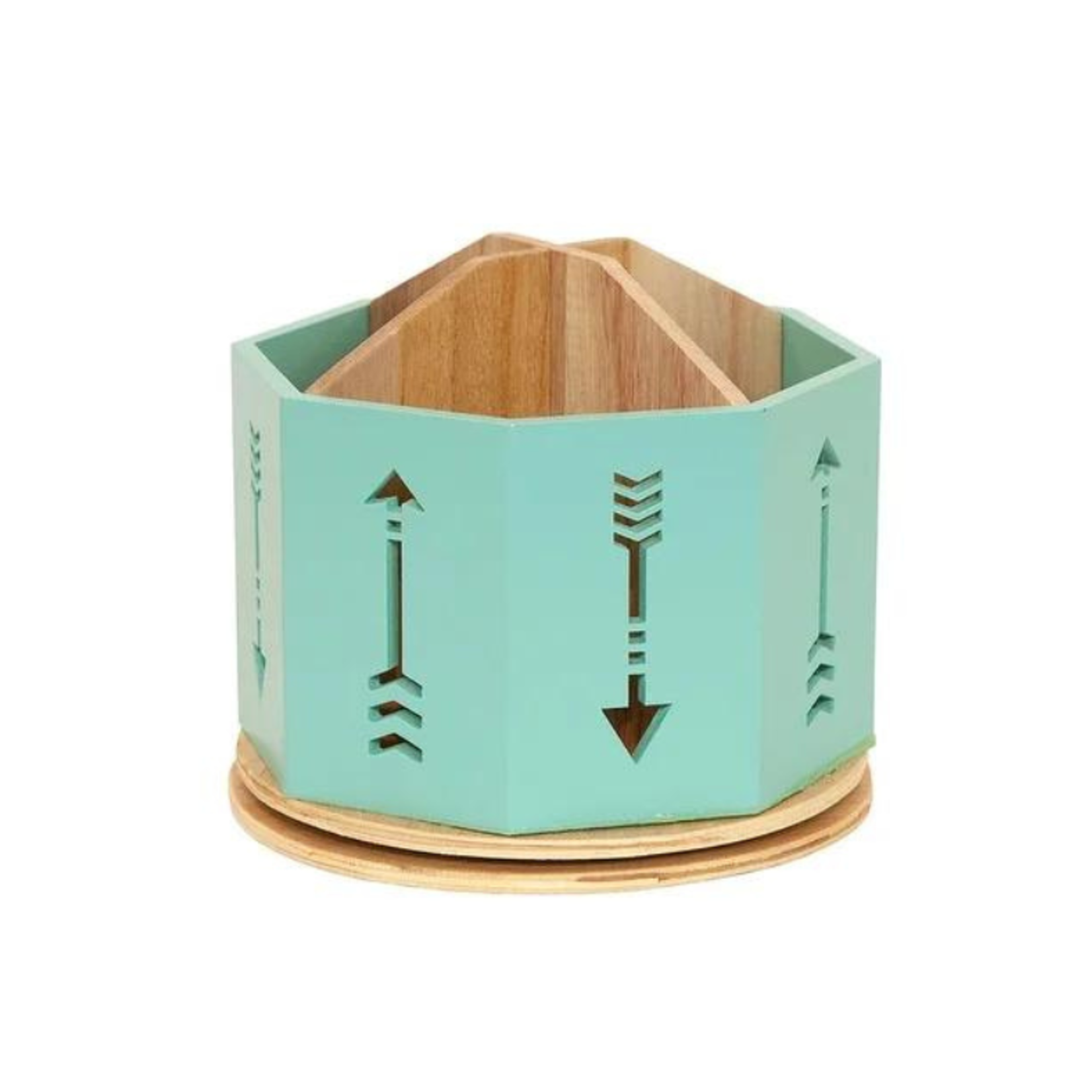 Design Styles Spinning Desktop Organizer - Turquoise Arrows