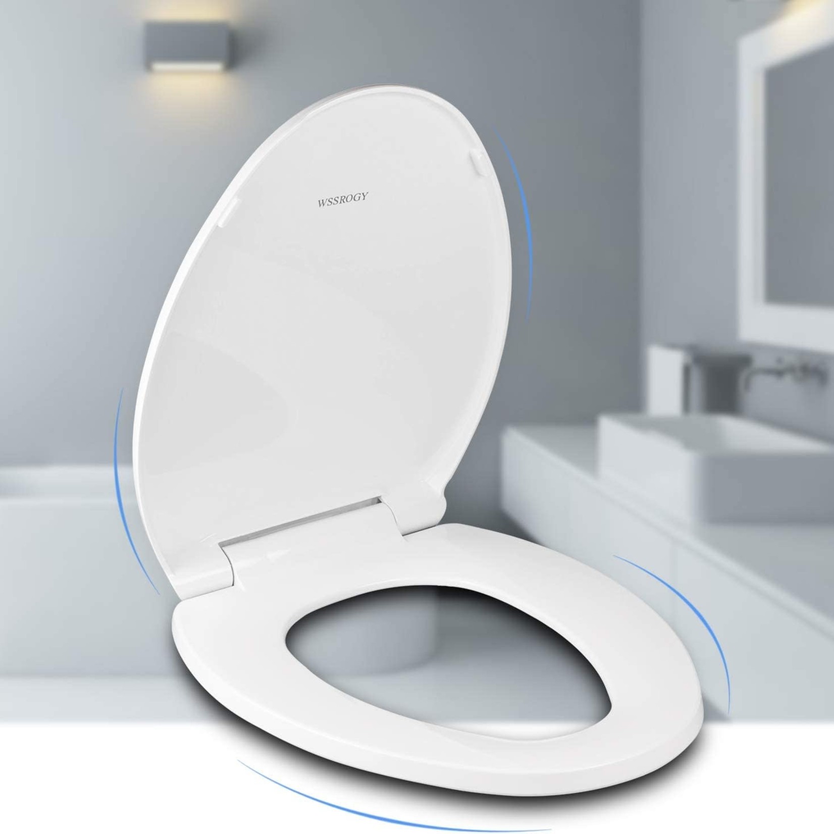 Wssrogy Elongated Toilet Seat W/Cover- White