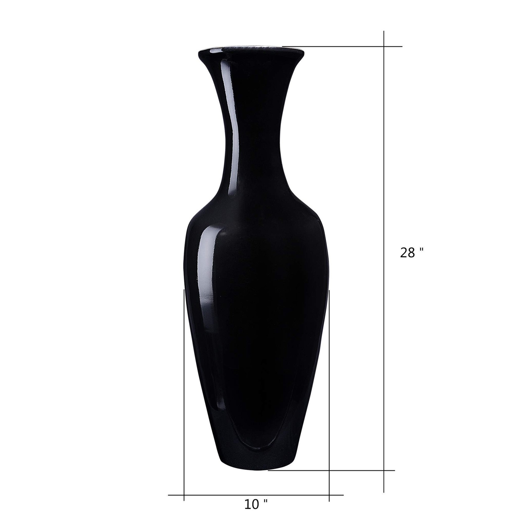 Villacera Bamboo Floor Vase, 28"- Black