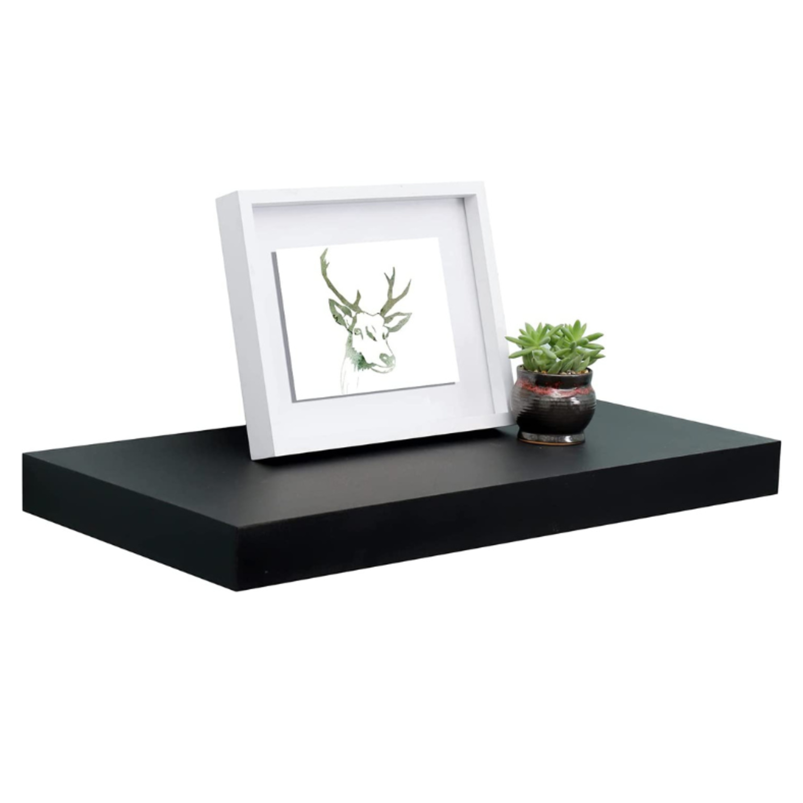 Black Deep Floating Wall Shelf Sleek Storage Option Top Notch DFW, LLC