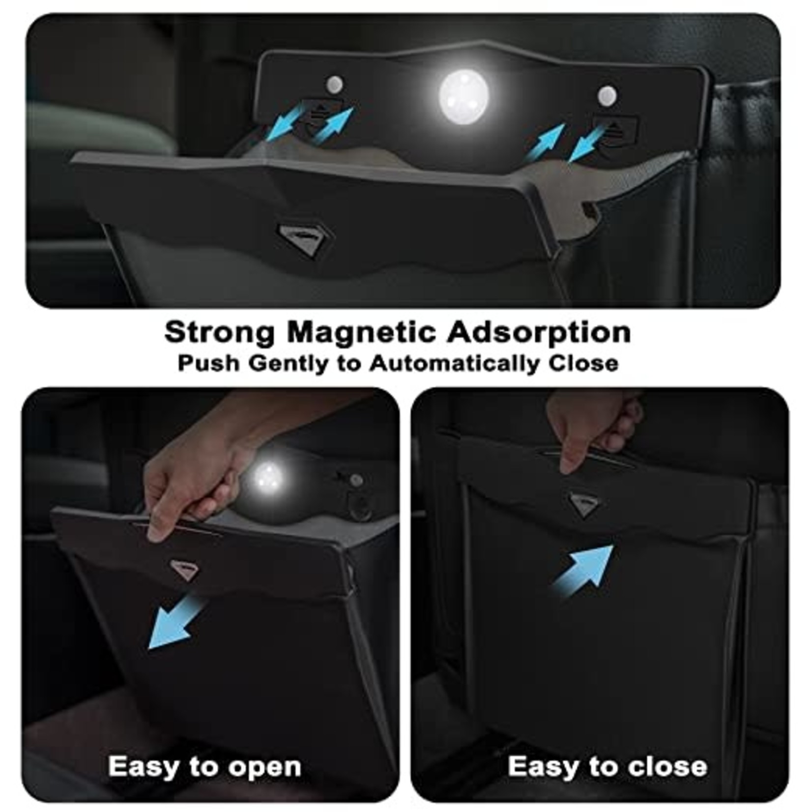 Coomin Smart LED Car Trash Can - Black