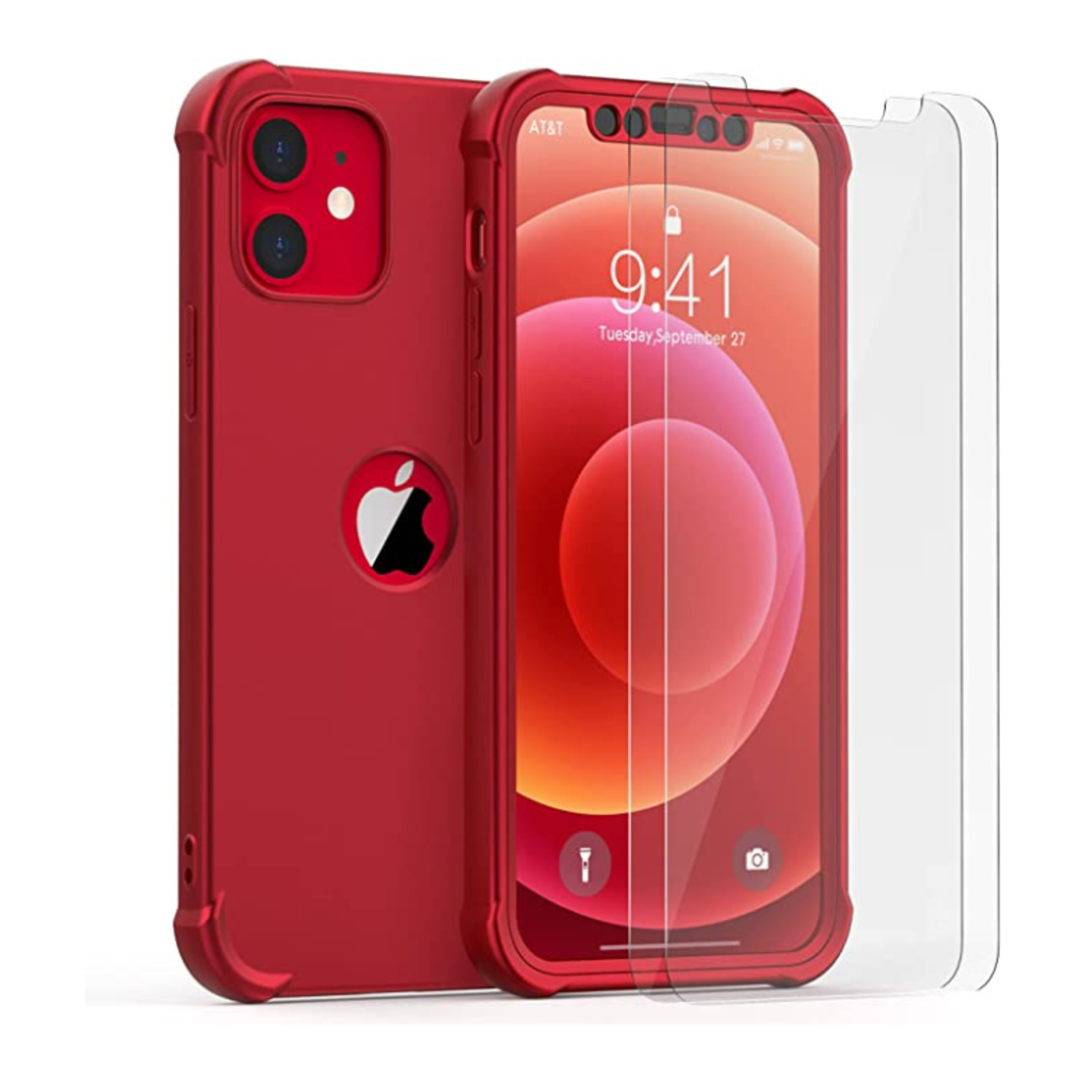 OreTech iPhone 12 Case + Screen Protector - Red