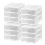 IRS Plastic 3-Drawer Desktop Organizer - 4 Pack