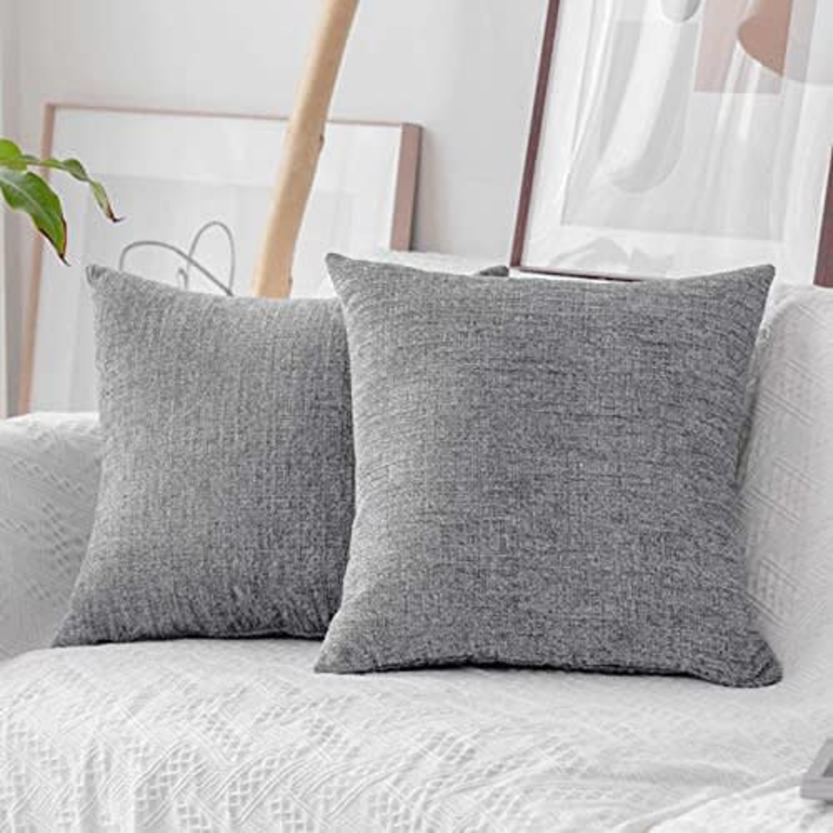 Home Brilliant Home Brilliant Deocrative Pillow Covers - Grey