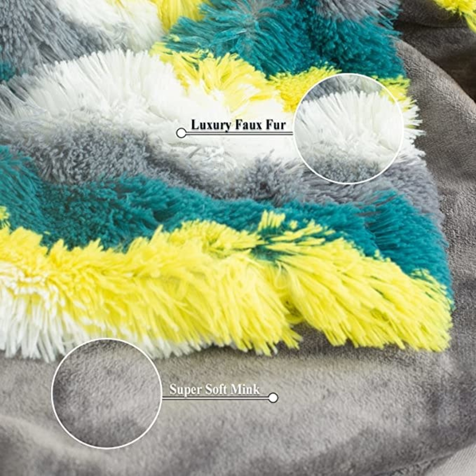 GONAAP Faux Fur Throw Blanket 50x60