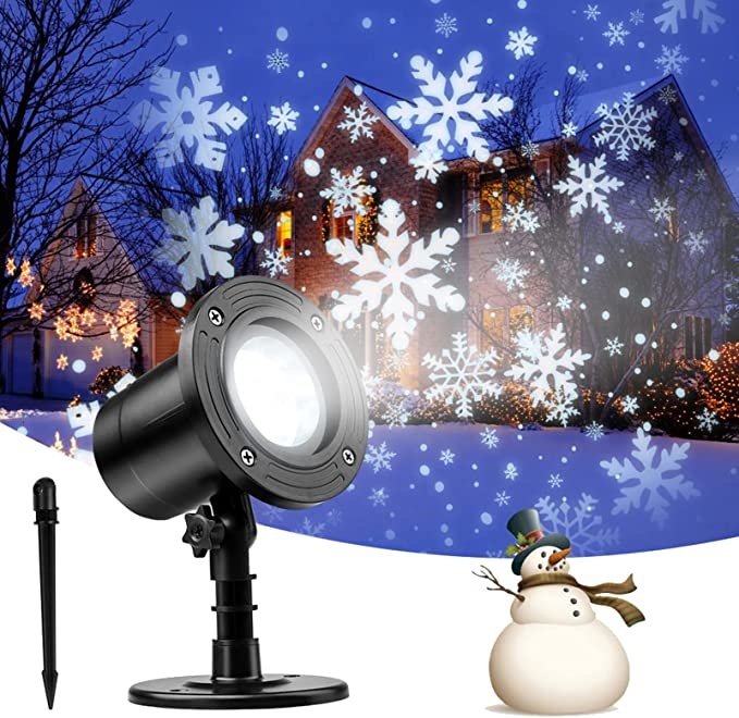 itoeo Christmas Snowflake Projector Lights Outdoor Led Snowfall Show with Remote  Control Waterproof Landscape Decorative Lighting