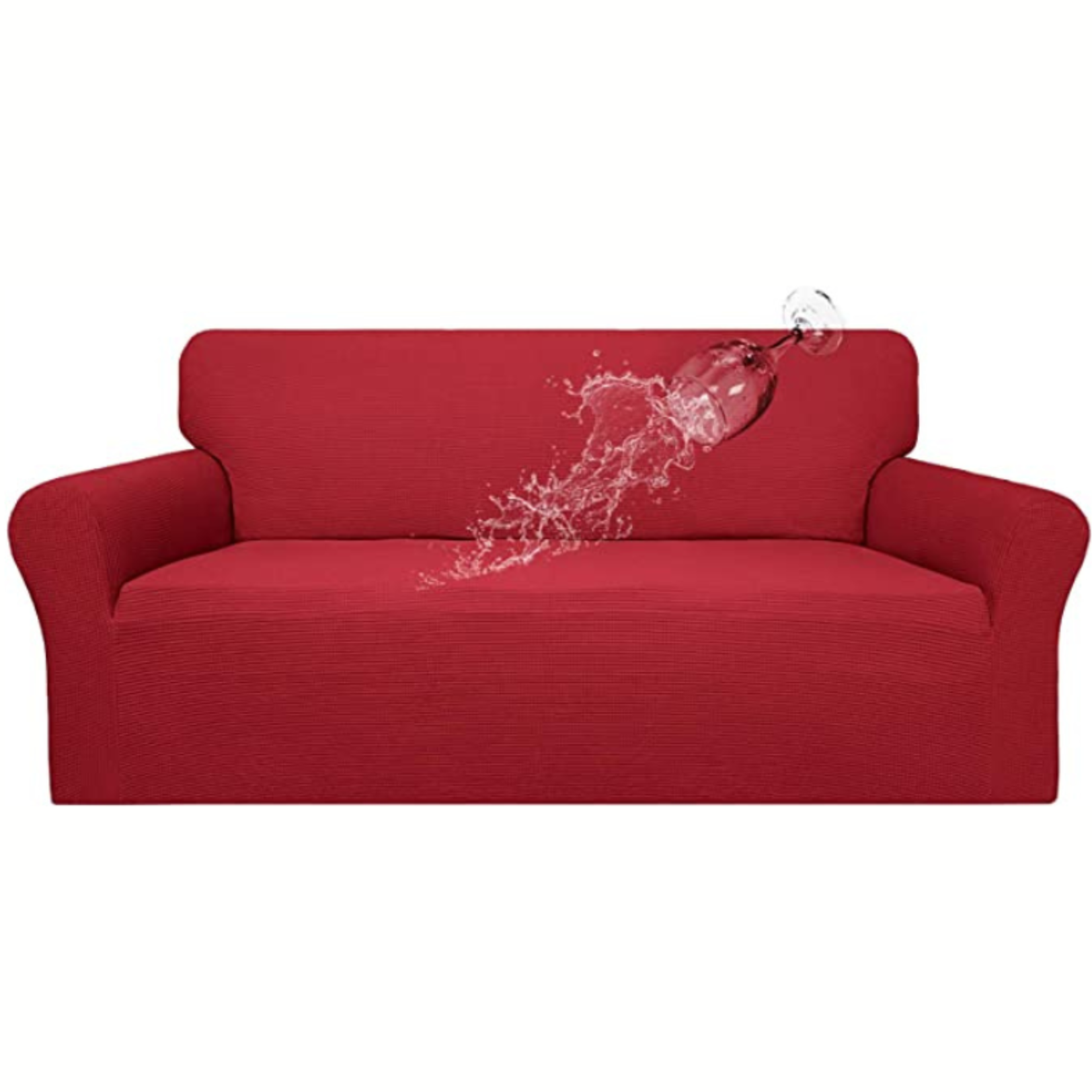 Easy-Going  Jacquard Sofa Slipcover, Waterproof - Red