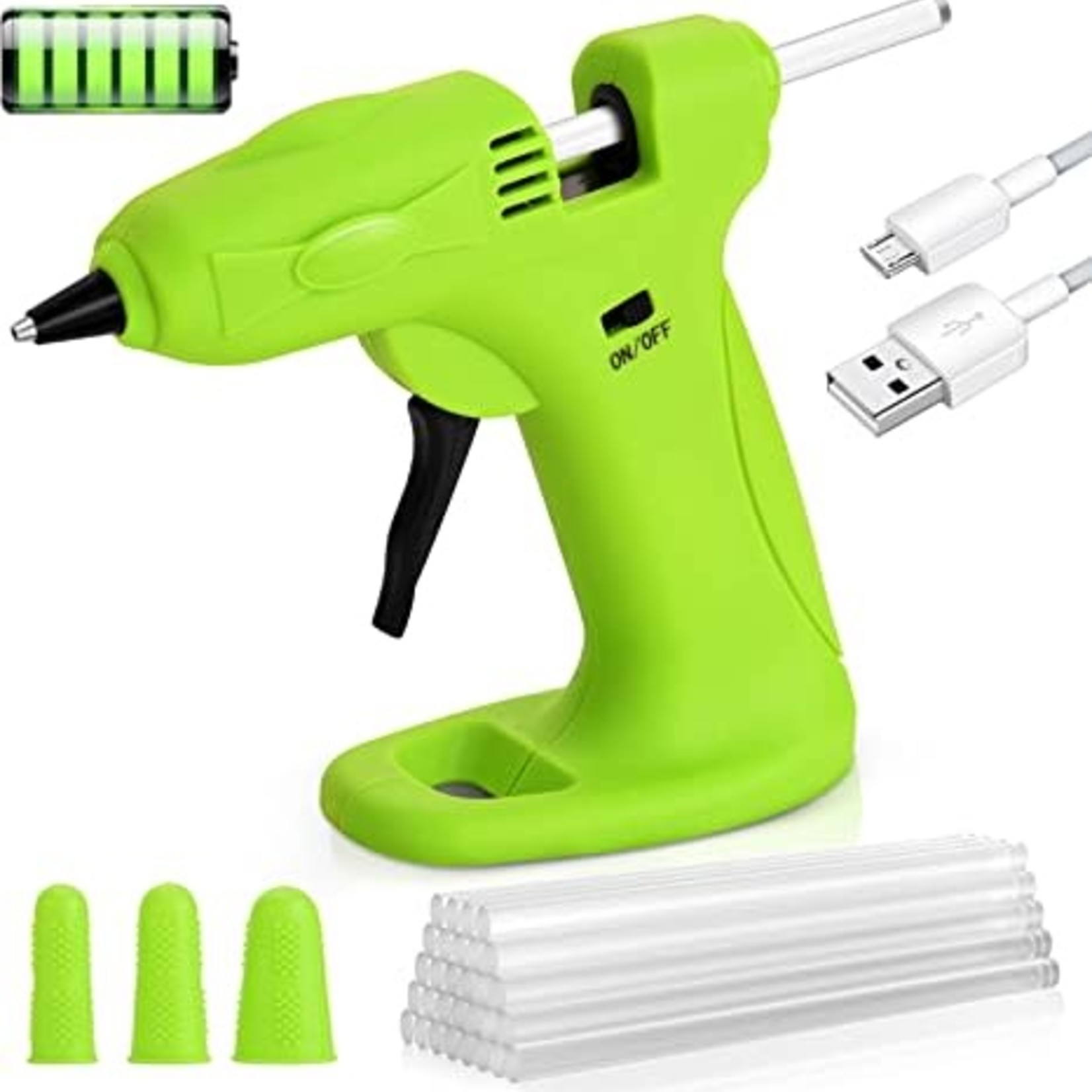 Rechargeable Cordless Fast Preheating Hot Glue Gun Kit with 30PCS Glue  Sticks