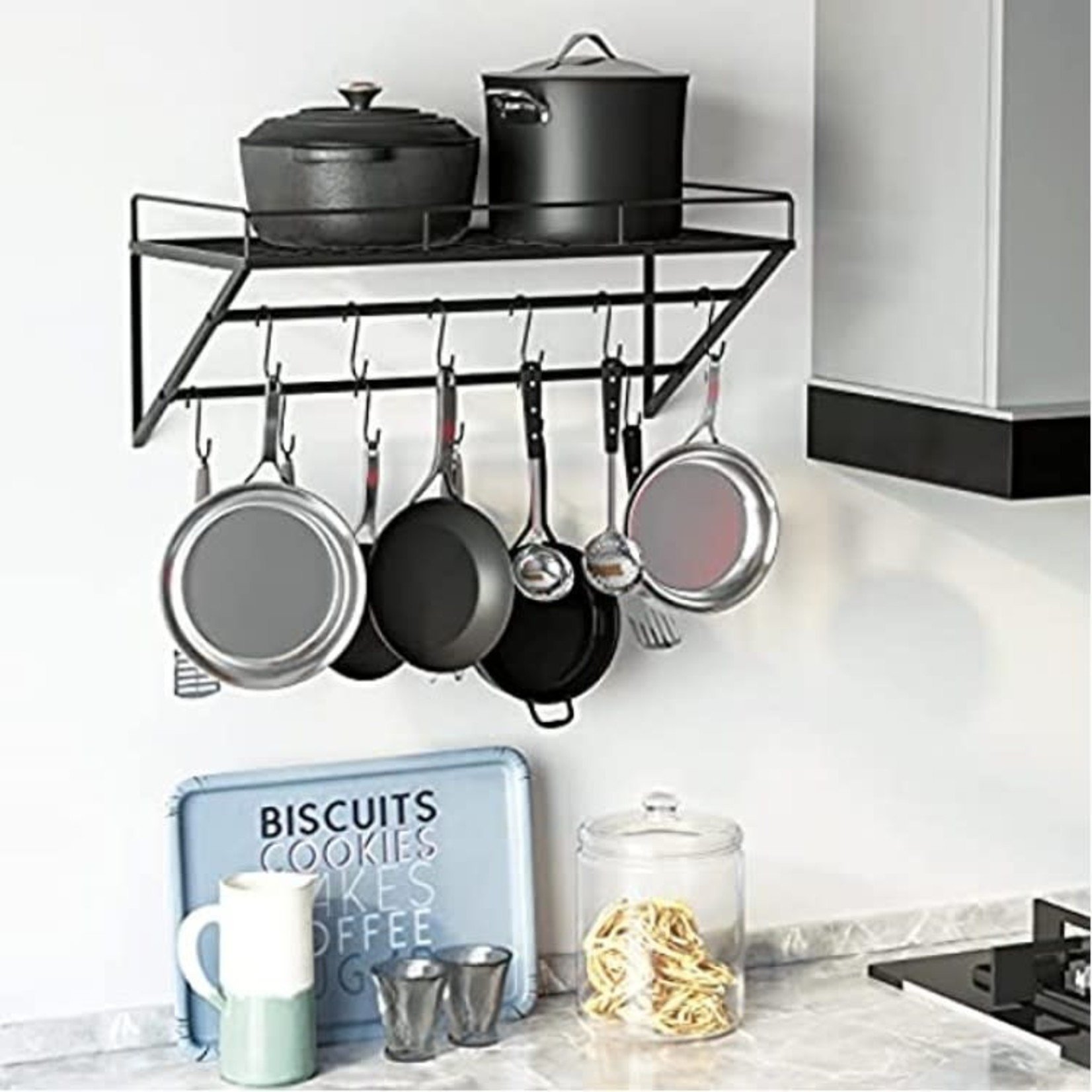 Wall Mount Pot Rack Cast Iron Pot Rack Pot and Pan Rack