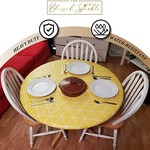 The Blessed Sparkle Fitted Round Tablecloth-Vinyl/ Yellow