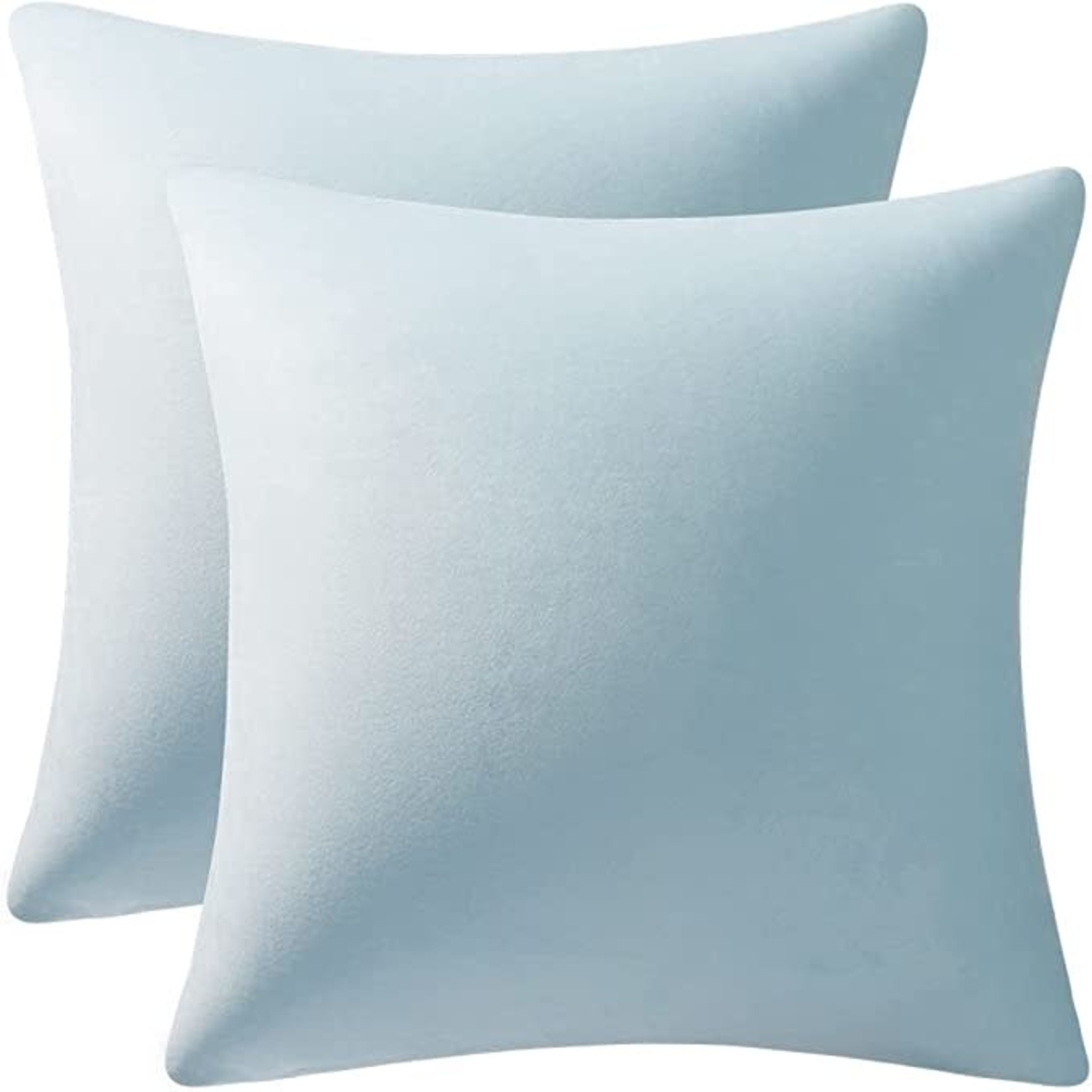 Dezene Throw Velvet Pillow Cases(20x20)- Set Of 2/ Light Blue