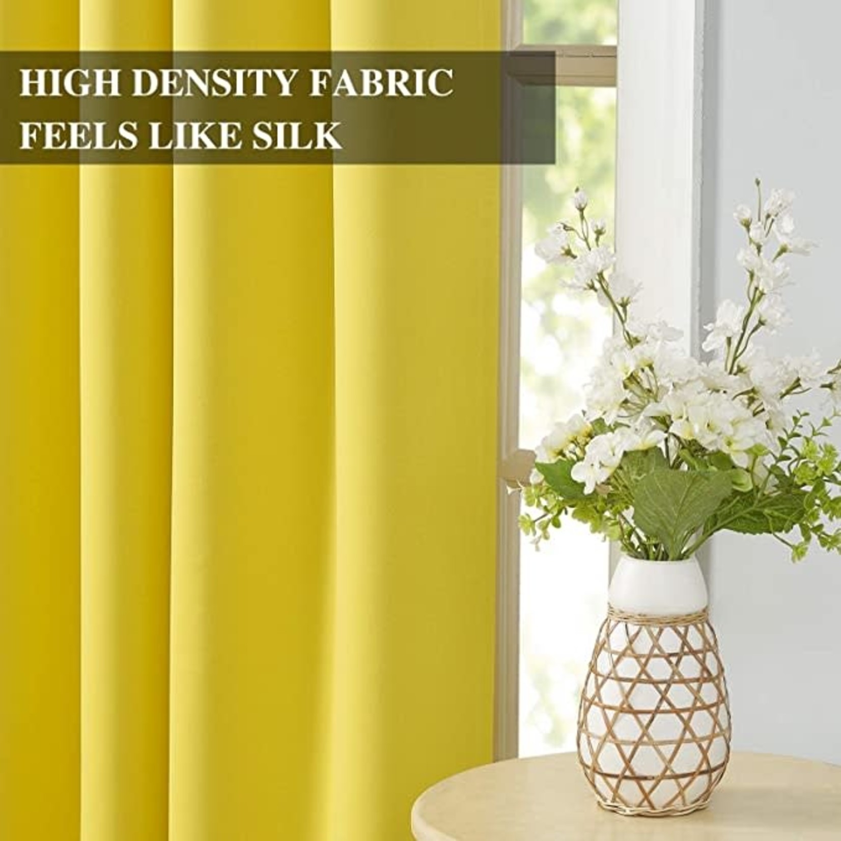 Modernovia Blackout Curtains(52x63)- Set Of 2/ Autumn Yellow