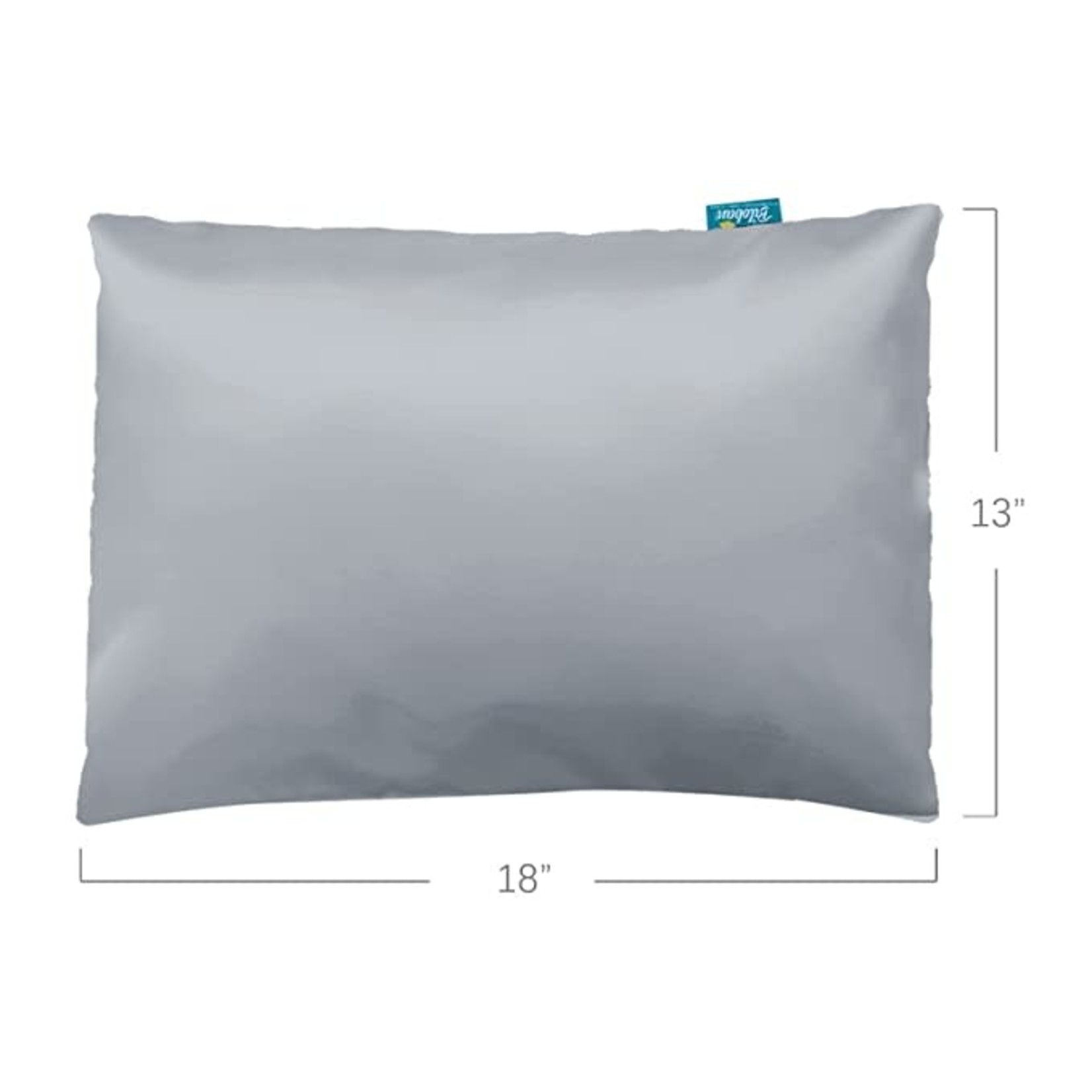 Biloban Toddler Satin Pillow Covers (13x18)- Set Of 2/ Soft Gray