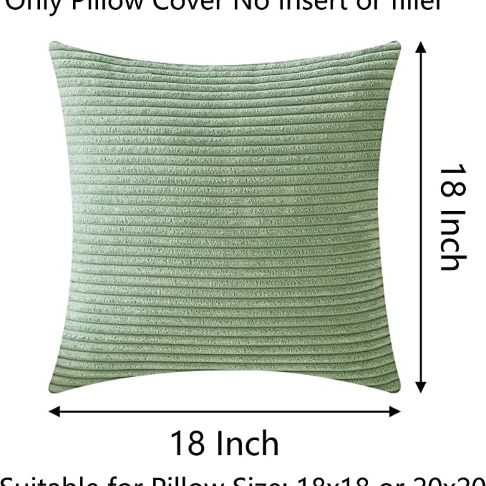 Green pillow covers, 18x18 inch (45cm),Set of 2