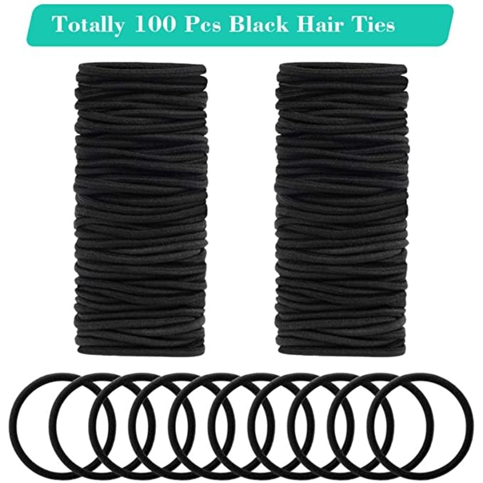 Kurmafa 100 Pieces No-metal Hair Elastics Hair Ties