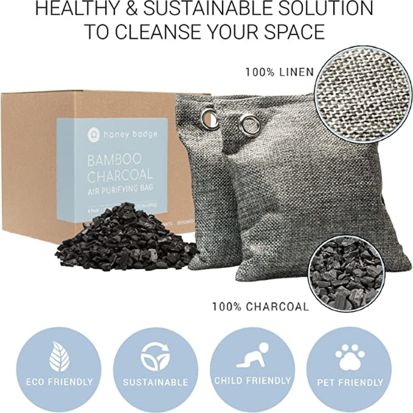 Charcoal Deodorizer Bags 4 Pack