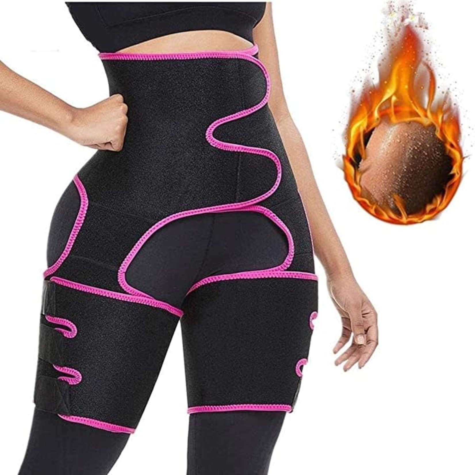 High Waist Thigh Trimmer-3 in 1- Medium