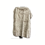 Faux Fur Dog Blanket - 60 x 50 - Ivory/Chocolate