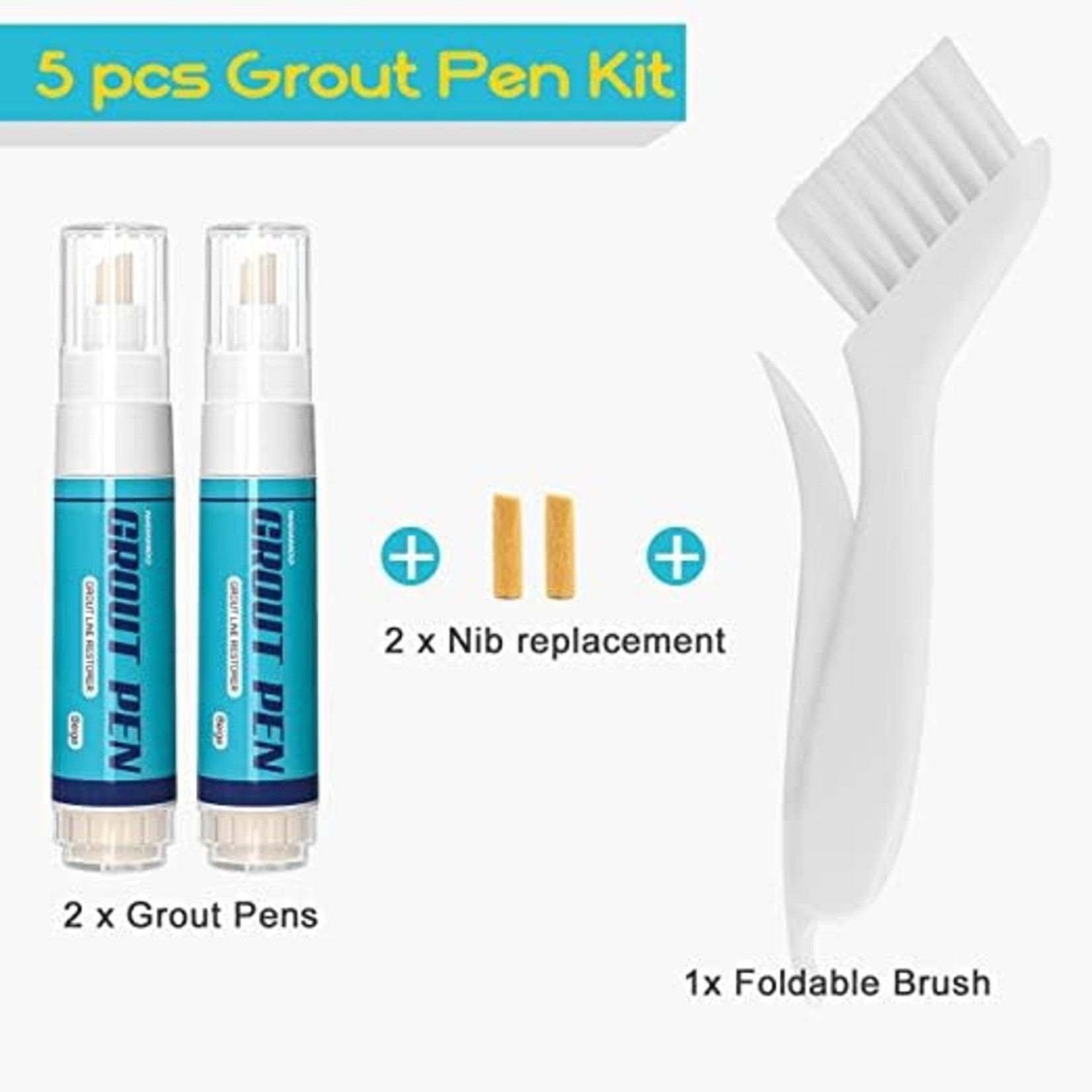 Tile Grout Paint Pen Kit- 5 Pcs- Beige