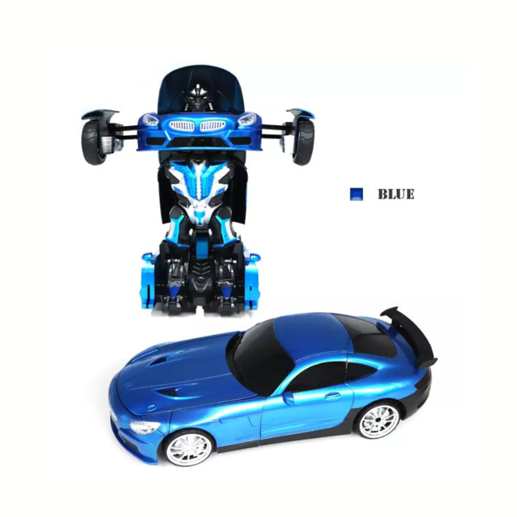 Bayi RC Transforming Robot Sports Car - Blue