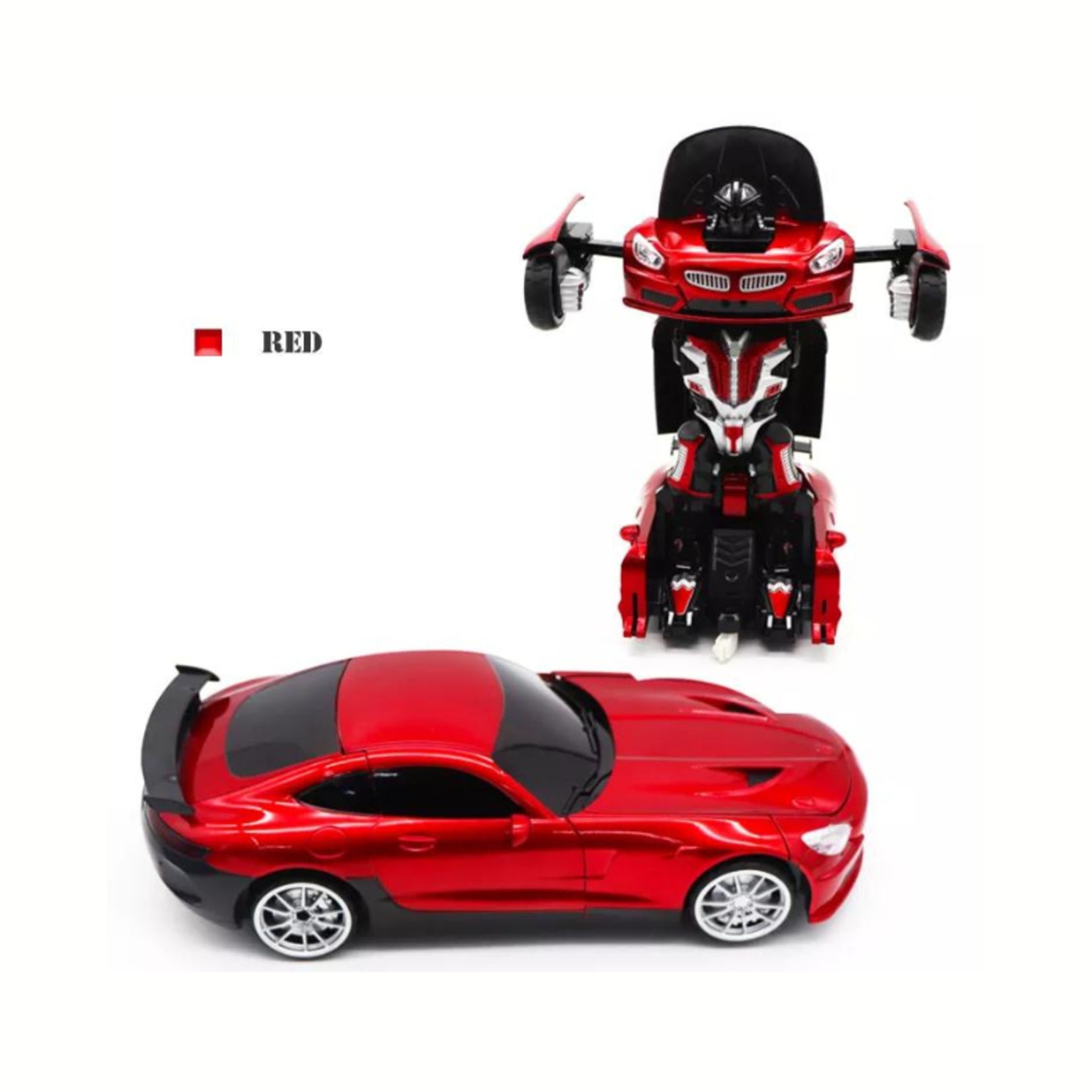 RC Transforming Robot Sports Car - Red