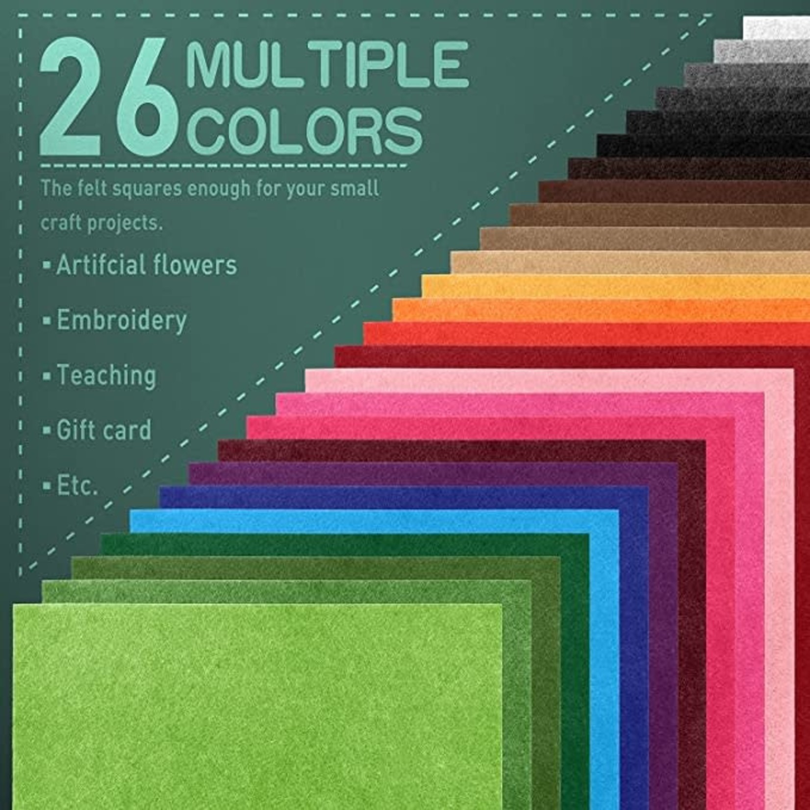 Felt Sheets 11.81" x11.81" Set 26 Colors