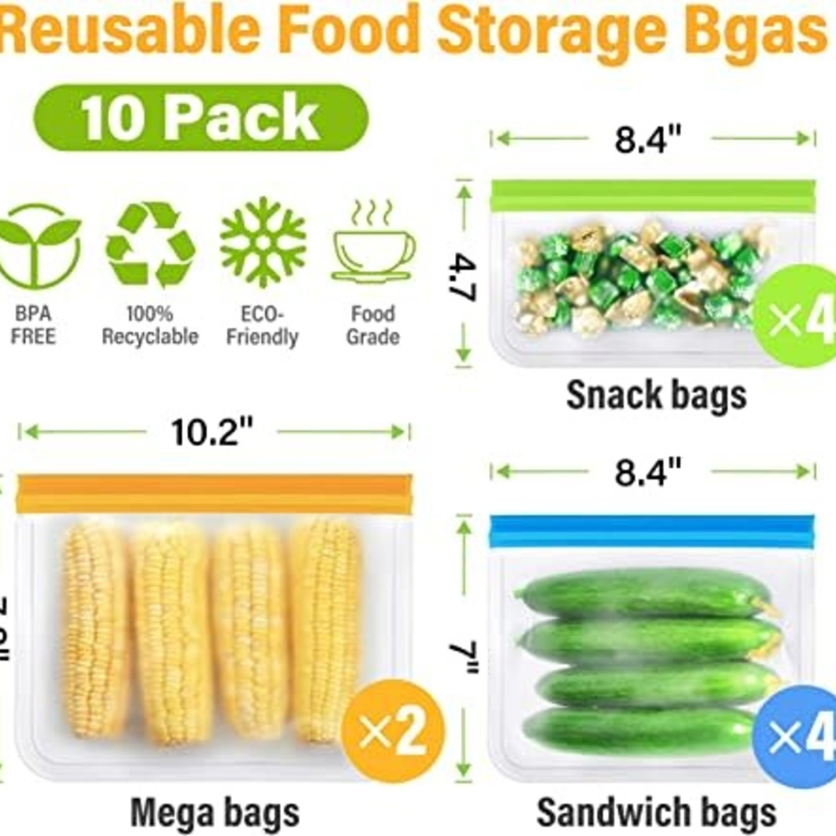 Freezer Storage Bags- Container Lids- 16 Pieces