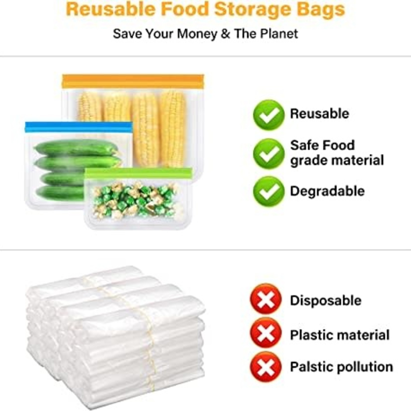 Freezer Storage Bags- Container Lids- 16 Pieces