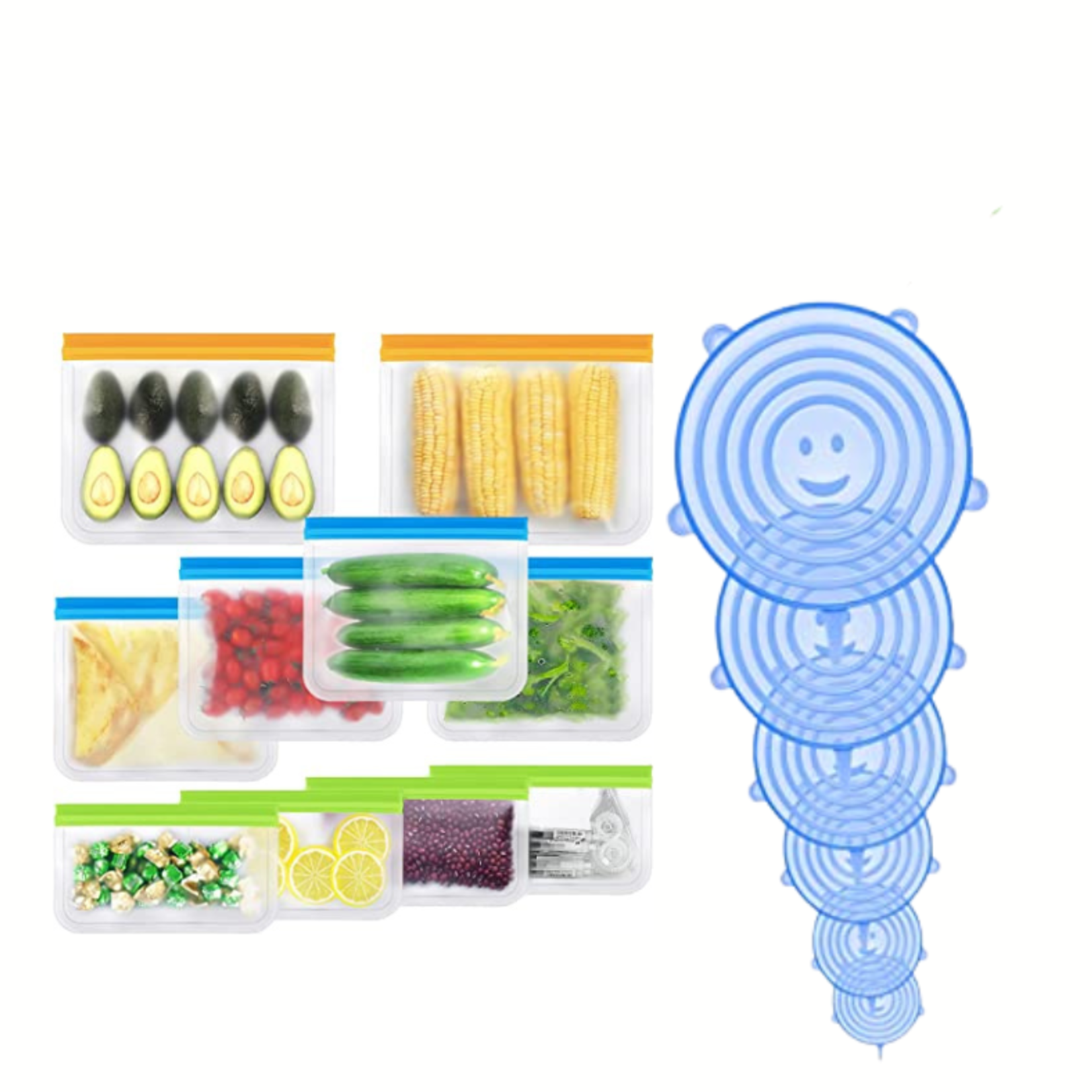 Freezer Storage Bags- Container Lids- 16 Pieces