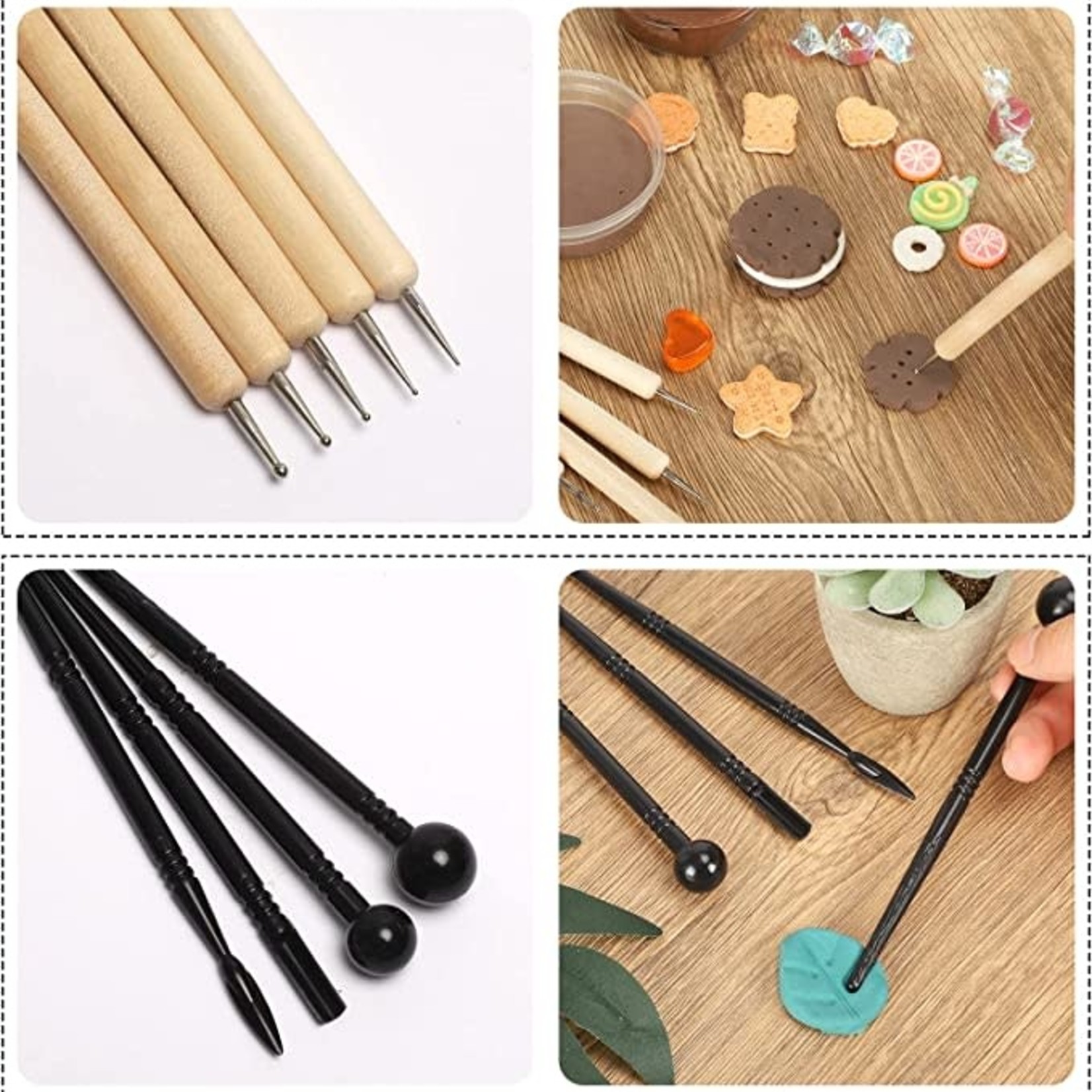 SERONLINE 24pcs Ball Stylus Dotting Tools Polymer Modeling Clay Sculpting Tools Set Rock Painting Kit for Sculpture Pottery