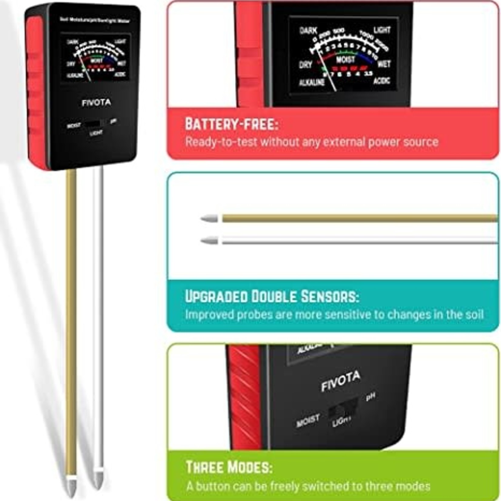 Fivota Soil pH Meter