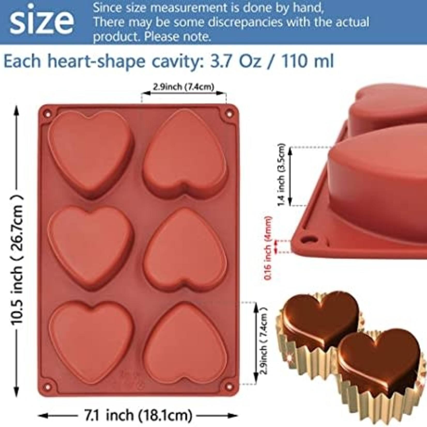 LW&GG Heart Silicone Mold - 2 Pc