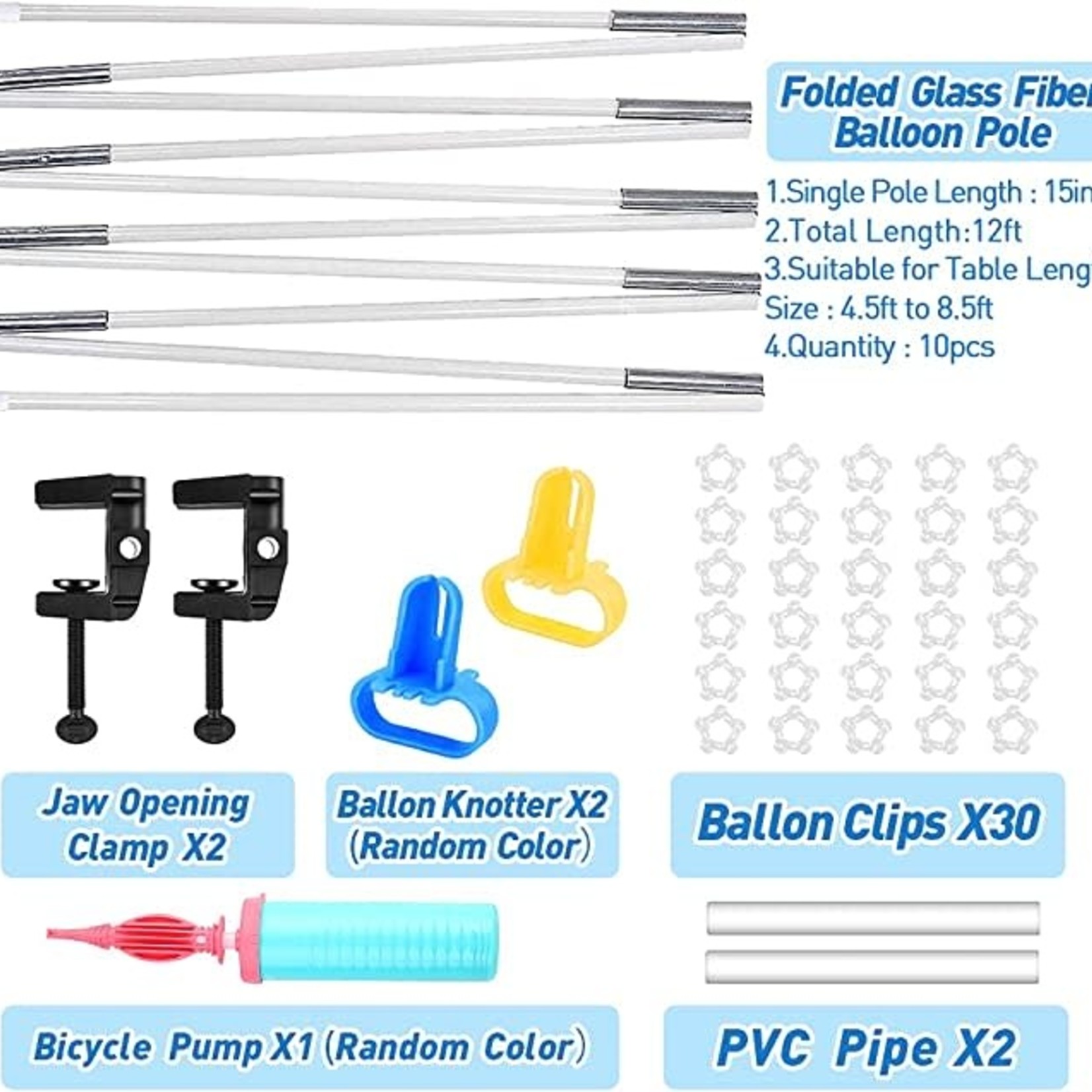 Roud Case Balloon Arch Kit- Adjustable Table Sizes