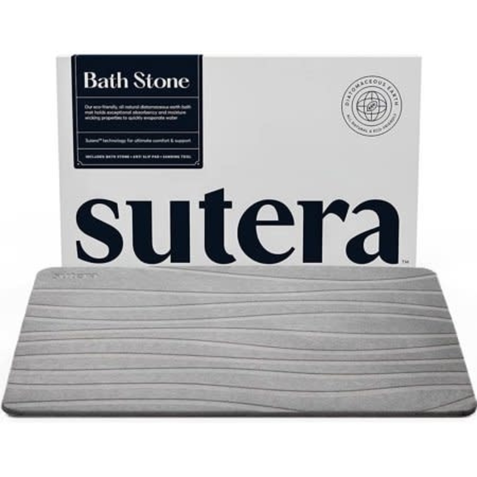 Sutera Stone Bathmat - 23.5 X 15 - Gray