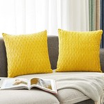 Hollhoff Velvet Pillow Covers - 18x18 - Yellow