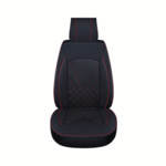 Baoll Automotive Front Seat Covers- Black Red Trim- Set Of 2