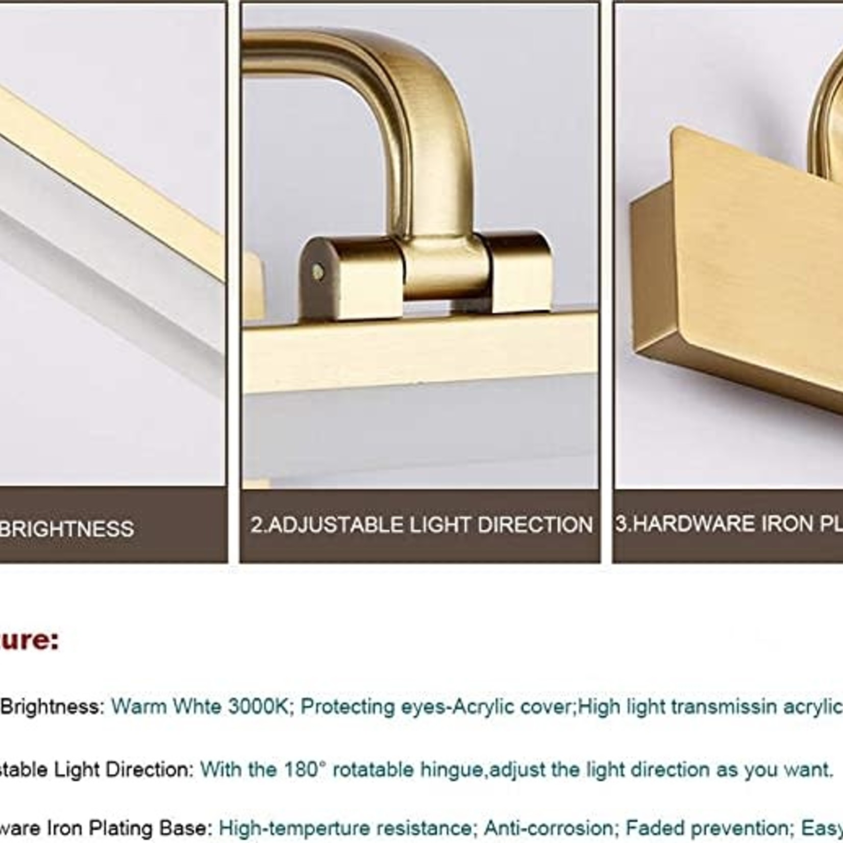 Susuo Swivel Vanity Light- Antique Brass Finish