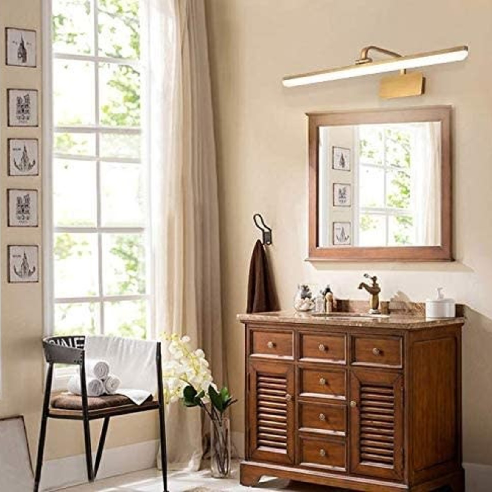 Susuo Swivel Vanity Light- Antique Brass Finish