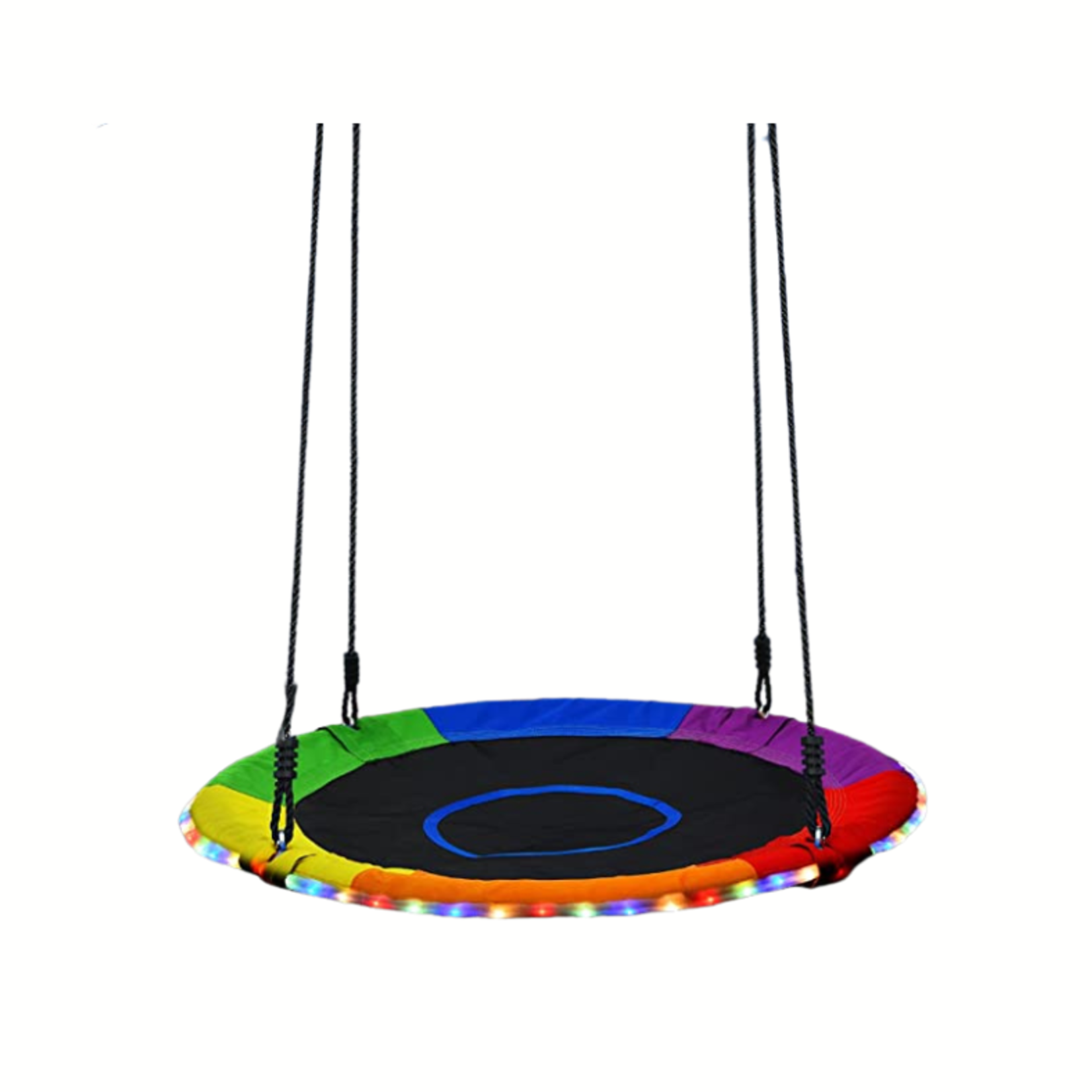 Trekassy 40 Inch Saucer Tree Swing- LED Lights- Rainbow