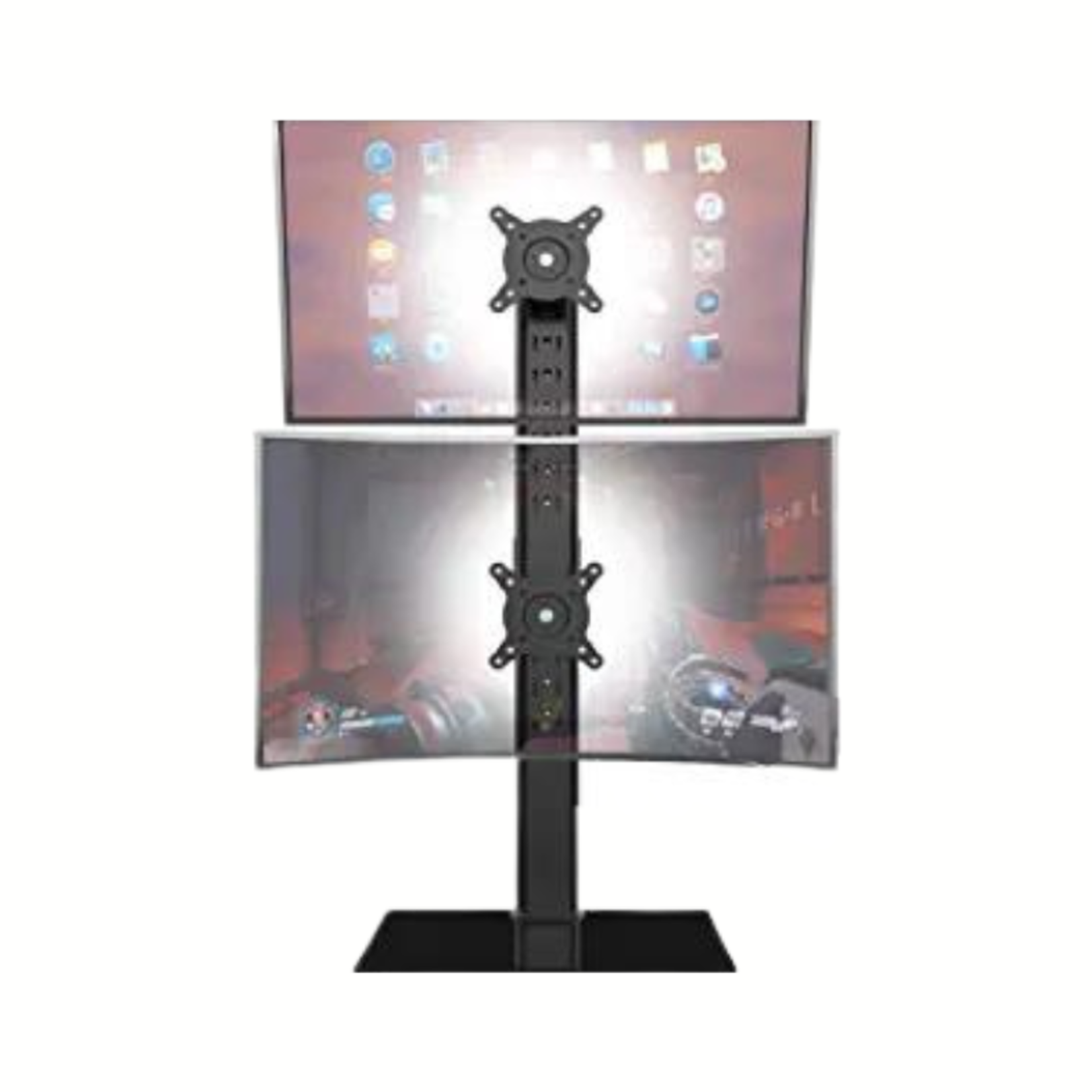 Hemudu Dual Monitor Stand - Vertical Stack