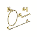 Trustmi Bathroom Hardware Set in Gold 4 Piece Stainless Steel