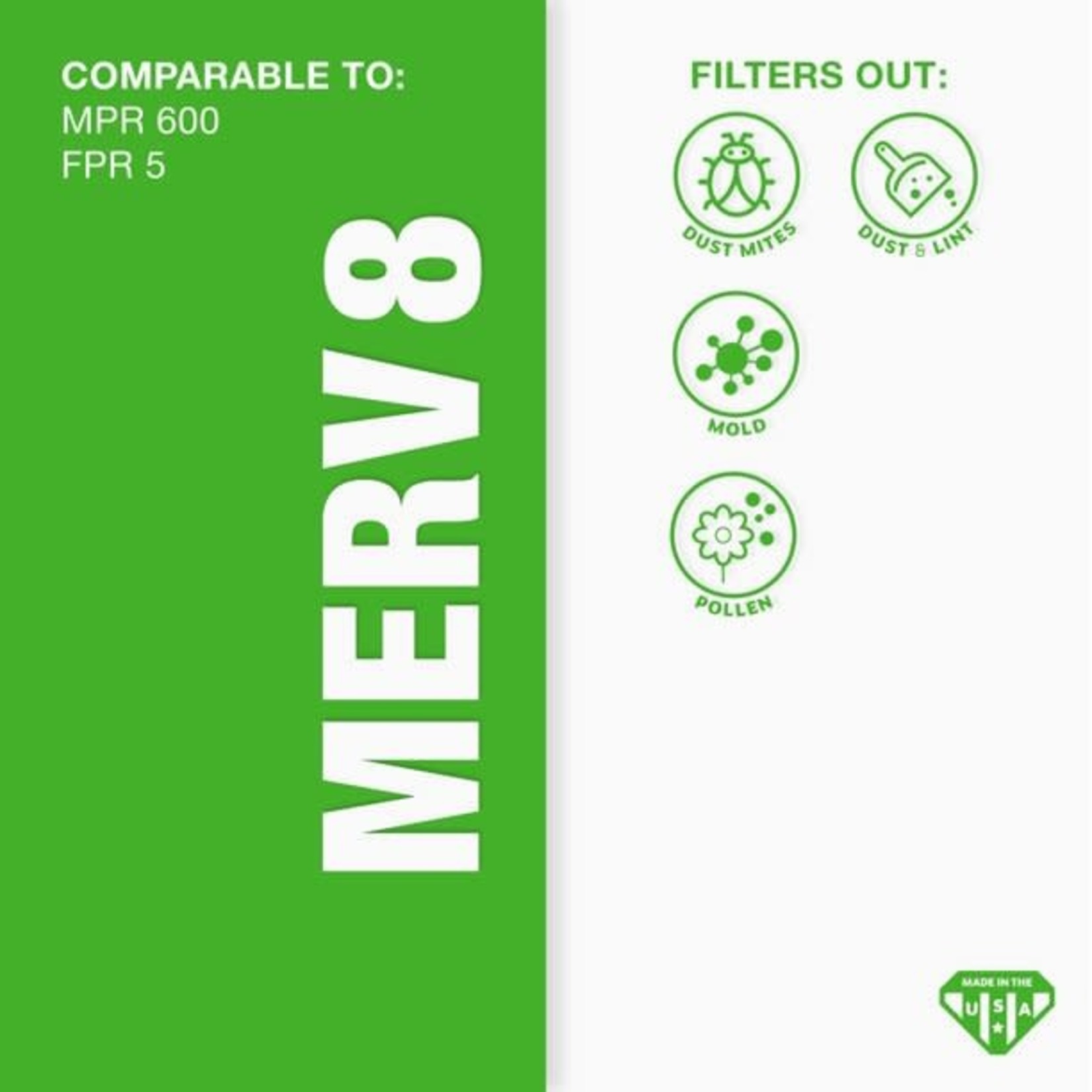 Aerostar MERV 8 Pleated Air Filter- 20x20x1- Set Of 6