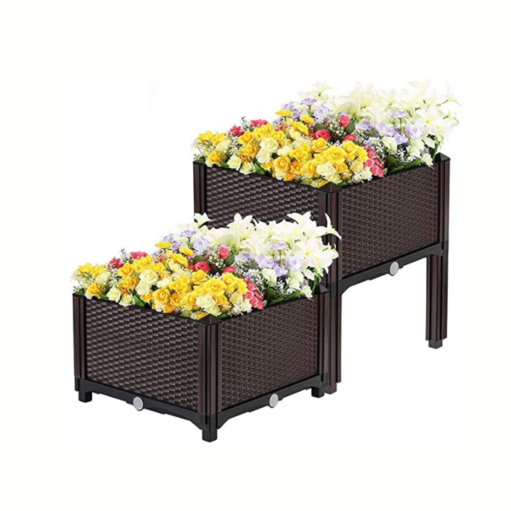 Vivohome Elevated Plastic Raised Garden Bed - Set of 2