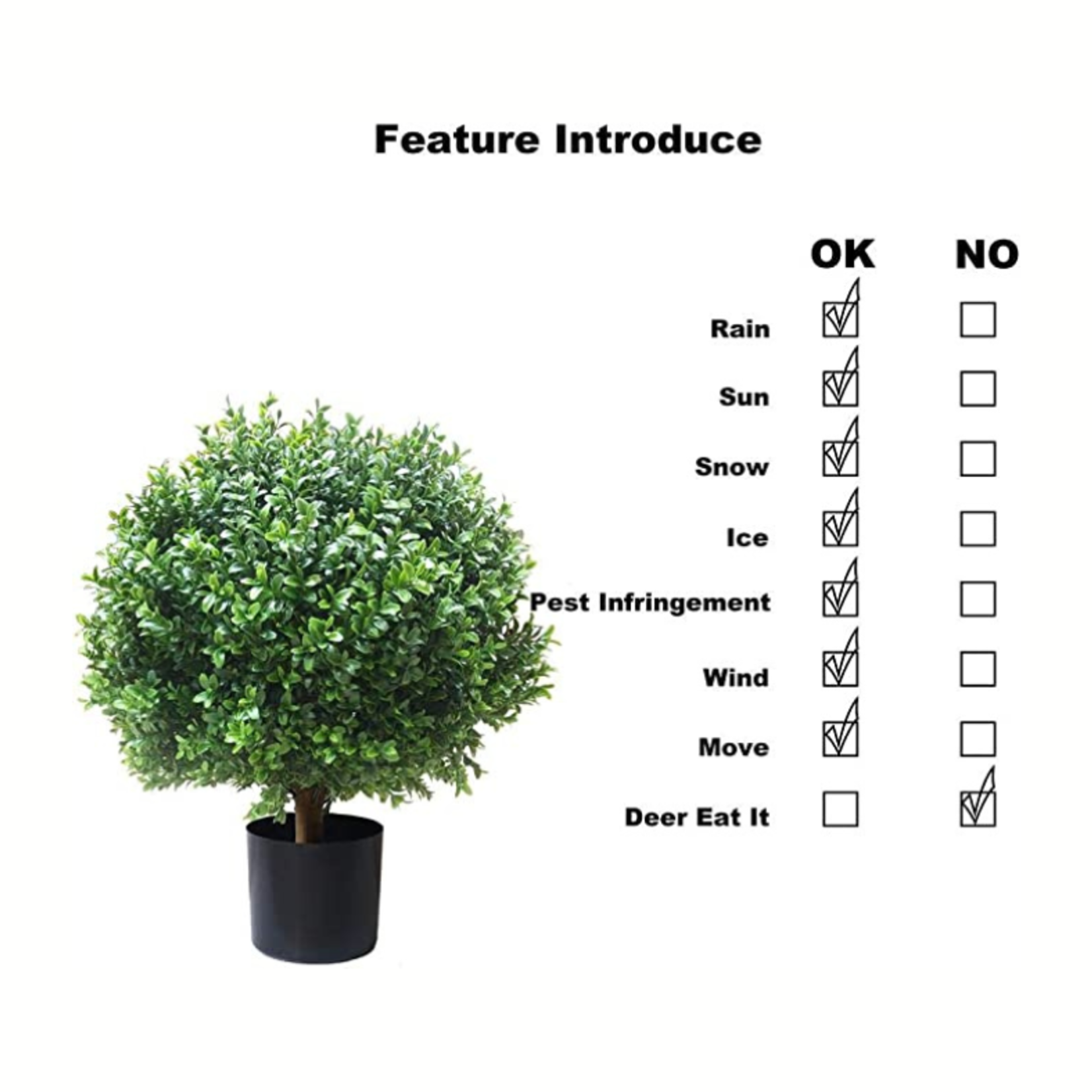 ASG Potted Artificial Bushes- 18" High-  Set Of 2