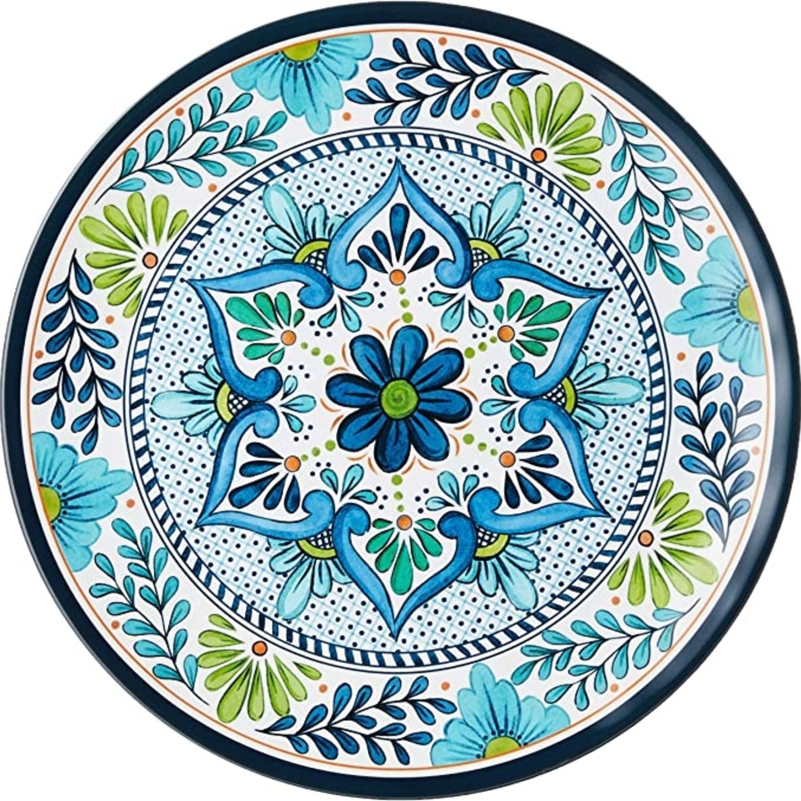 Certified International Talavera Melamine Dinnerware- 12 Piece Bowls & Plates Set- Multi