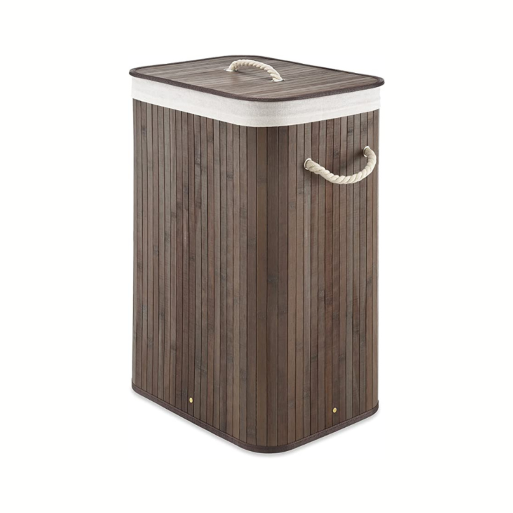 Whitmor Laundry Hamper- Bamboo- Dark Stain